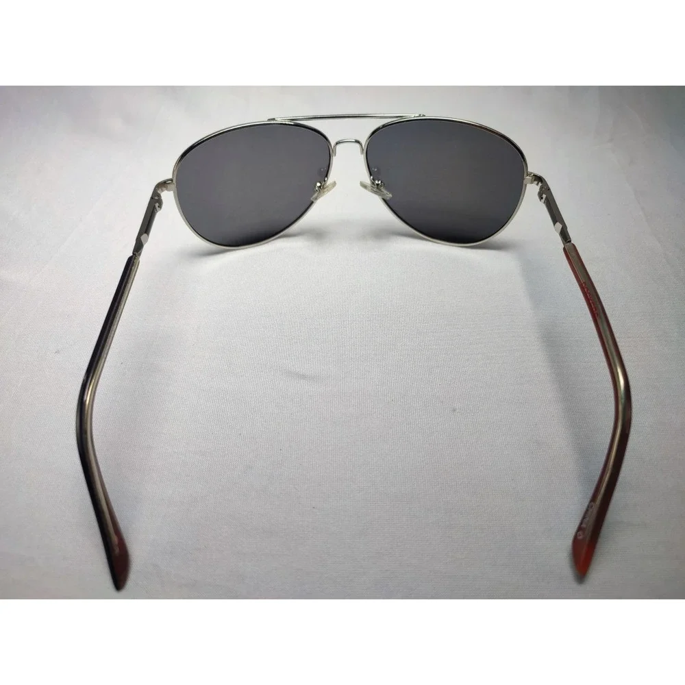 Dockers OL0919 Polarized Aviator Sunglasses Silver Metal Gray Lens 62mm